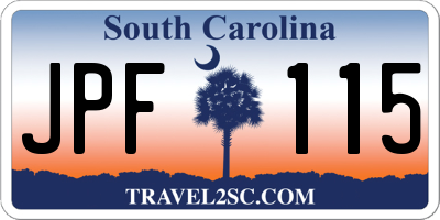 SC license plate JPF115