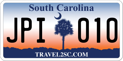 SC license plate JPI010
