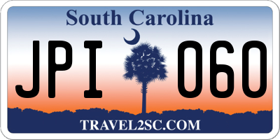 SC license plate JPI060