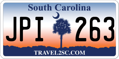 SC license plate JPI263