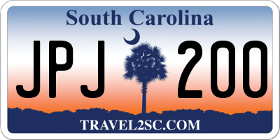 SC license plate JPJ200