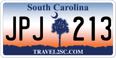SC license plate JPJ213