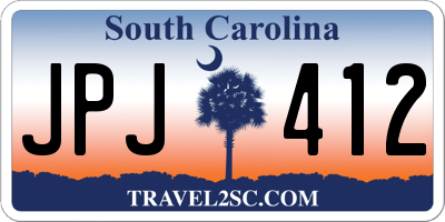SC license plate JPJ412
