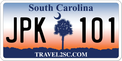SC license plate JPK101
