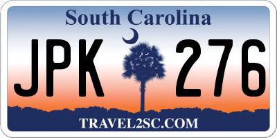 SC license plate JPK276