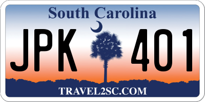 SC license plate JPK401