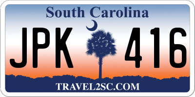SC license plate JPK416