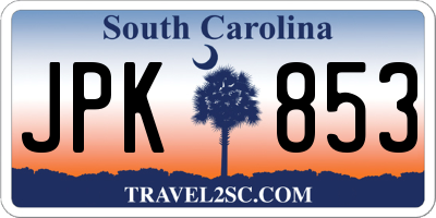 SC license plate JPK853