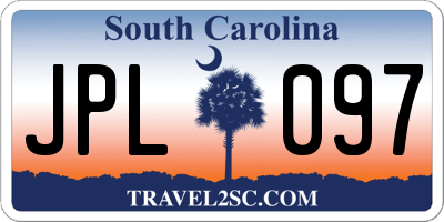 SC license plate JPL097