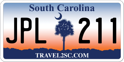 SC license plate JPL211