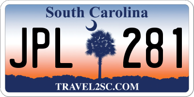 SC license plate JPL281