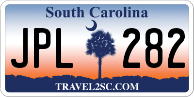 SC license plate JPL282