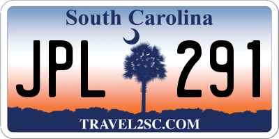 SC license plate JPL291