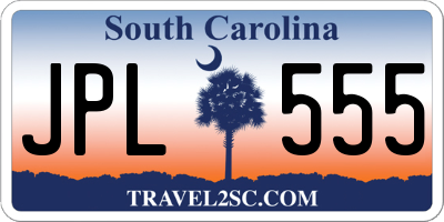 SC license plate JPL555
