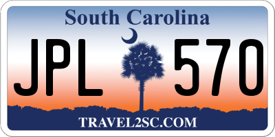 SC license plate JPL570