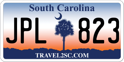 SC license plate JPL823