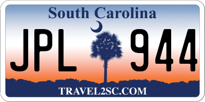 SC license plate JPL944