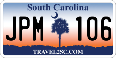 SC license plate JPM106