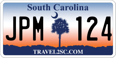SC license plate JPM124