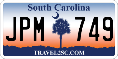 SC license plate JPM749