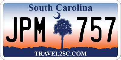 SC license plate JPM757