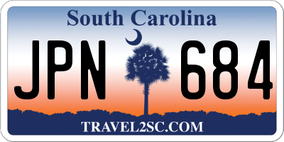 SC license plate JPN684