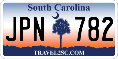 SC license plate JPN782