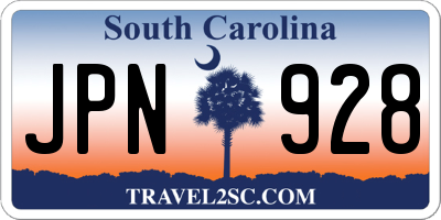 SC license plate JPN928