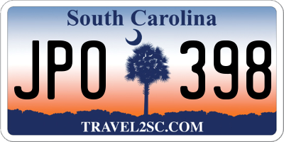 SC license plate JPO398