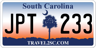 SC license plate JPT233