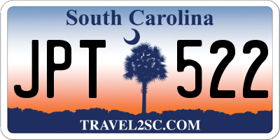 SC license plate JPT522