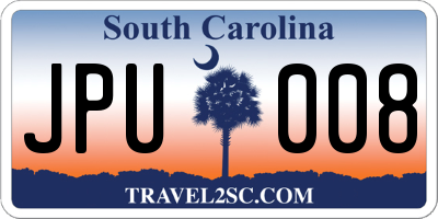 SC license plate JPU008