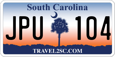SC license plate JPU104
