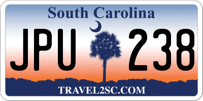 SC license plate JPU238