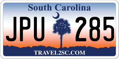 SC license plate JPU285