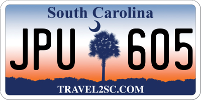 SC license plate JPU605