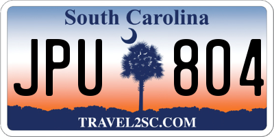 SC license plate JPU804