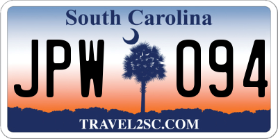 SC license plate JPW094
