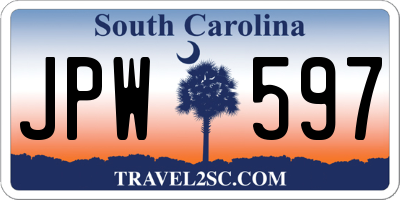 SC license plate JPW597
