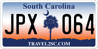 SC license plate JPX064