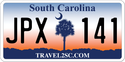 SC license plate JPX141
