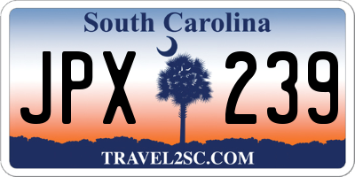 SC license plate JPX239
