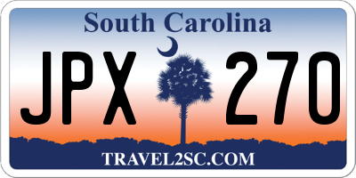 SC license plate JPX270