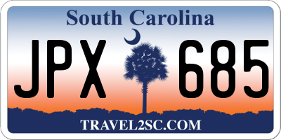 SC license plate JPX685