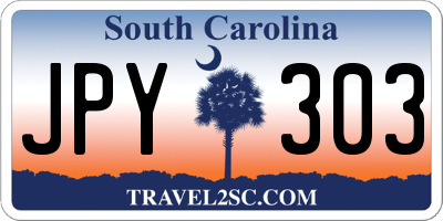 SC license plate JPY303