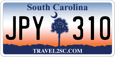 SC license plate JPY310
