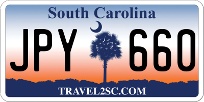 SC license plate JPY660