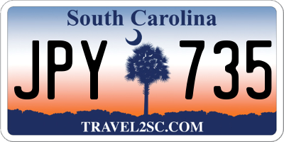 SC license plate JPY735
