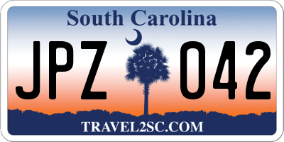 SC license plate JPZ042