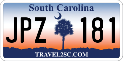 SC license plate JPZ181